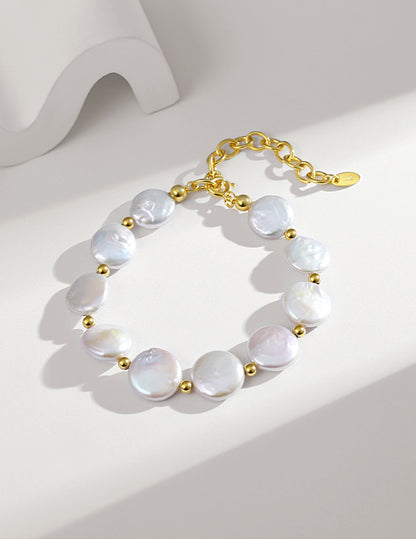 Baroque Pearl Silver Beads Bracelet