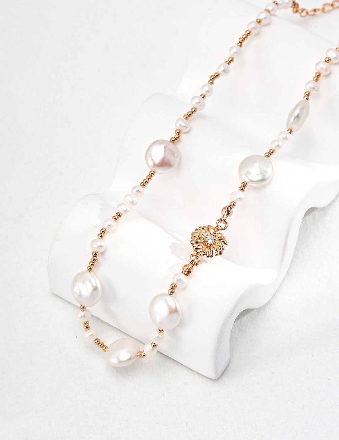 Blossom Silver Pearl Necklace