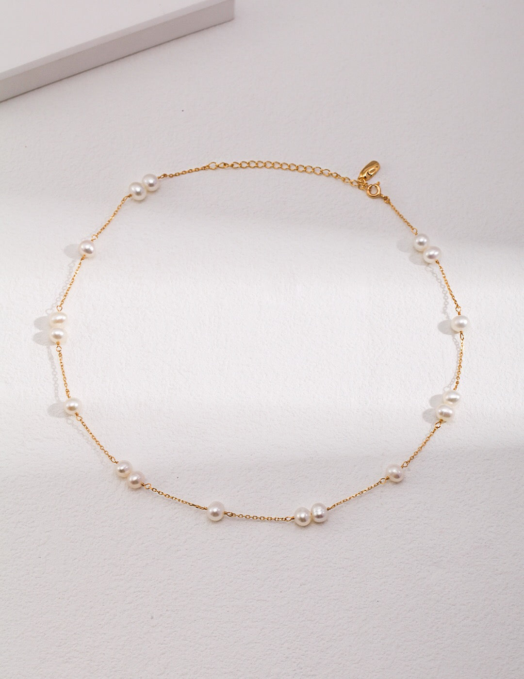 Minimalist Silver Pearl Necklace