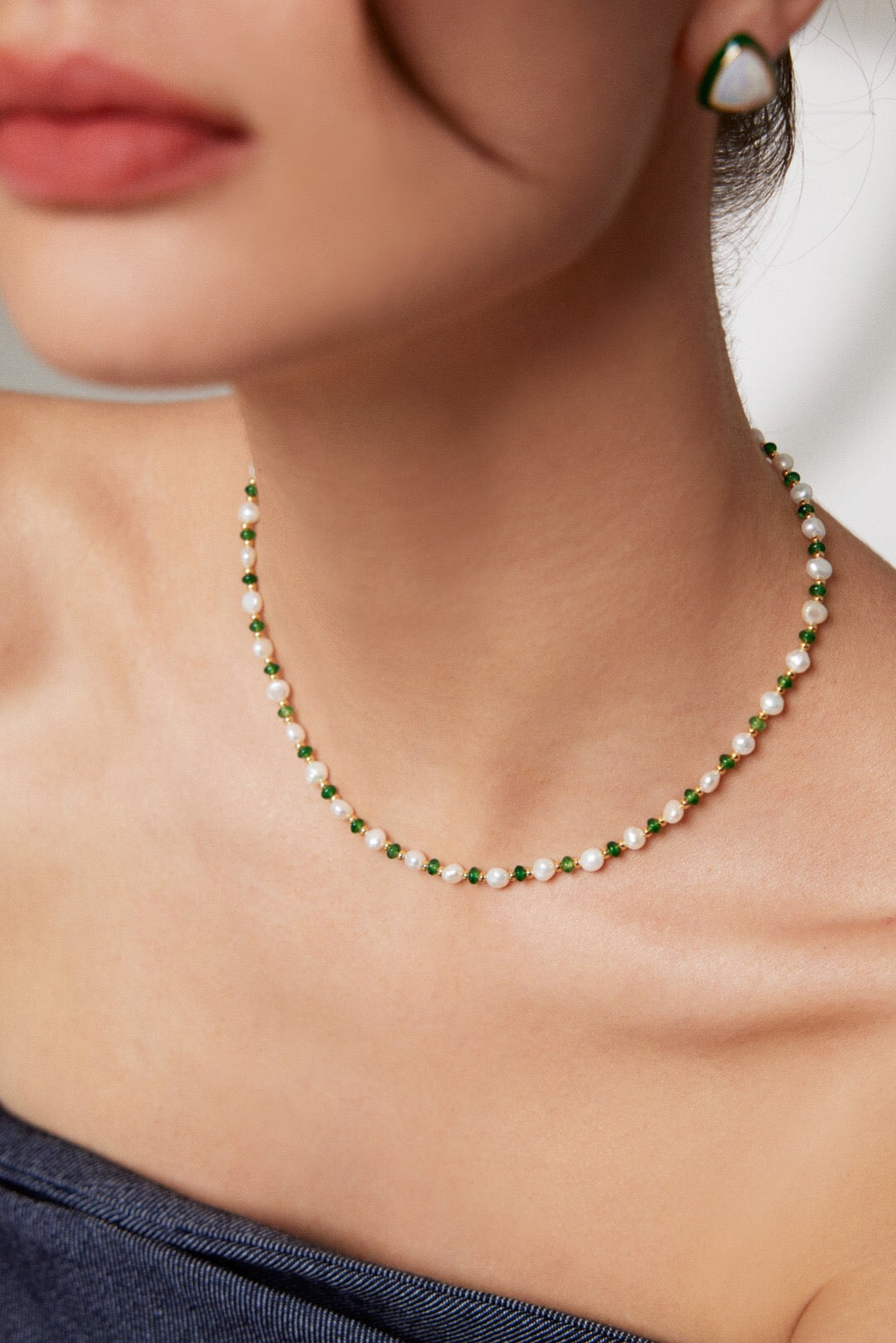 Pearl Emerald Necklace