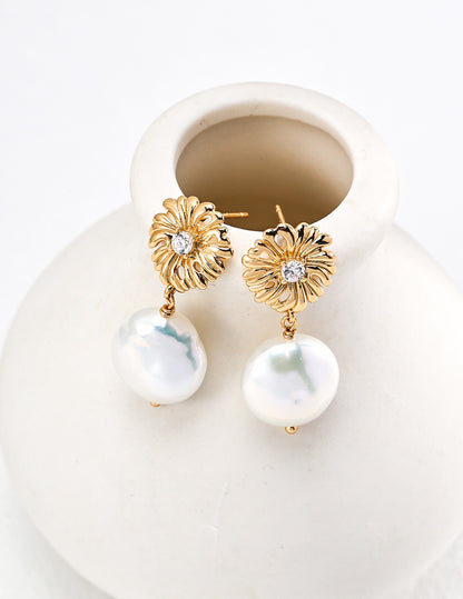 Blossom Silver Pearl Earrings