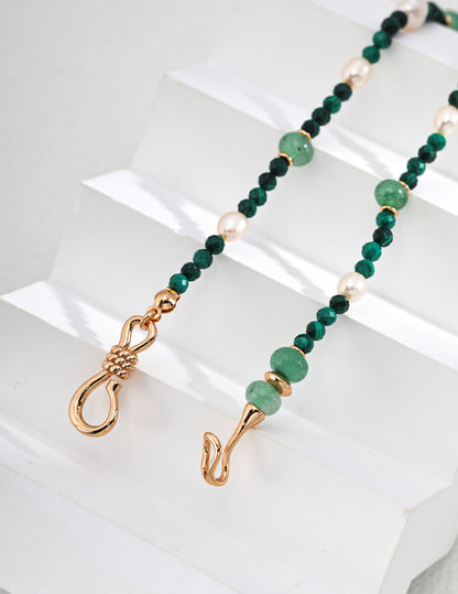 Aventurine Malachite Pearl Necklace/Bracelet