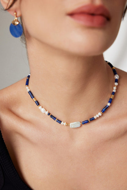 Lapis Lazuli Pearl Necklace