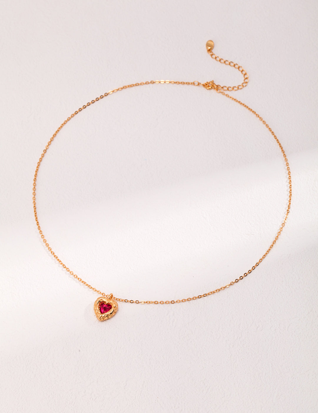 Heart Shaped Zircon/Corundum Necklace