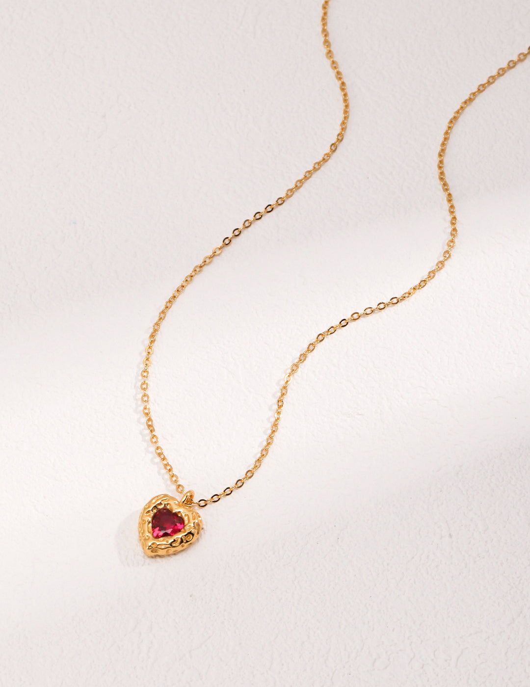 Heart Shaped Zircon/Corundum Necklace