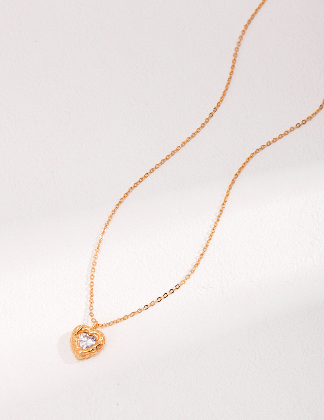 Heart Shaped Zircon/Corundum Necklace