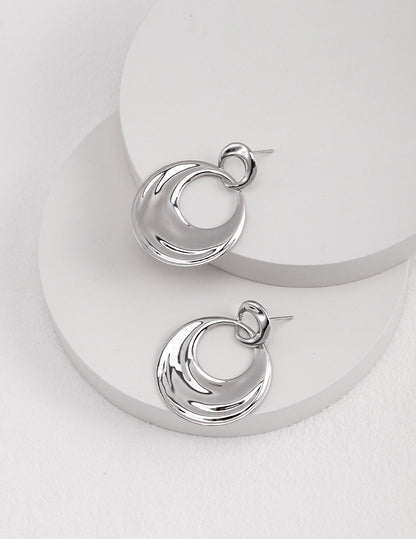 Geometrical Style Silver Earrings