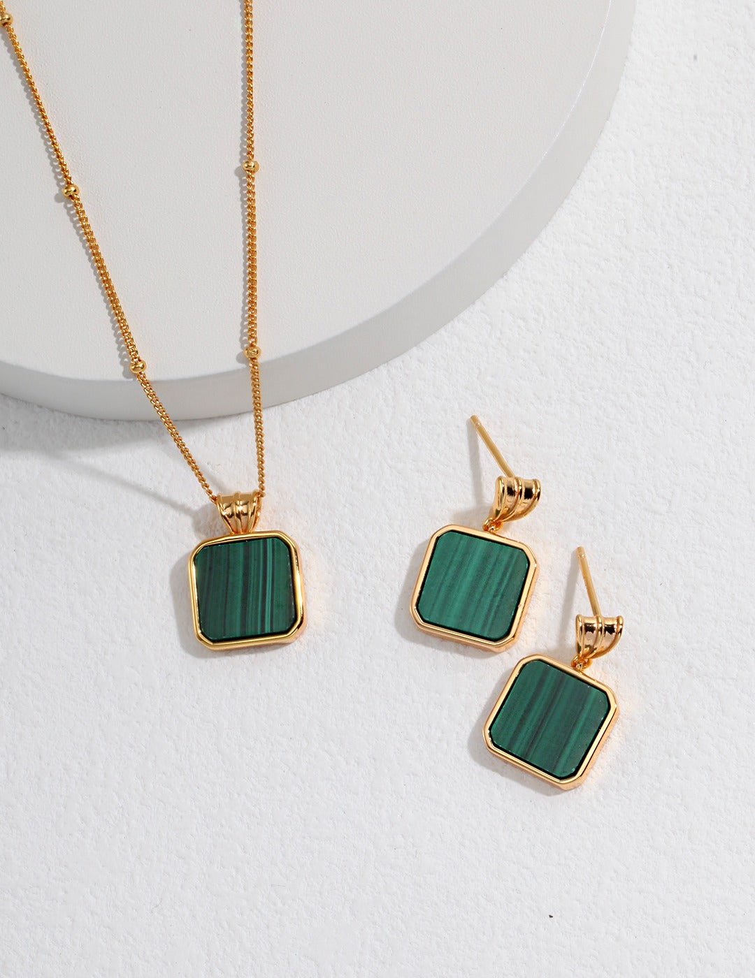 Silver Malachite Earrings