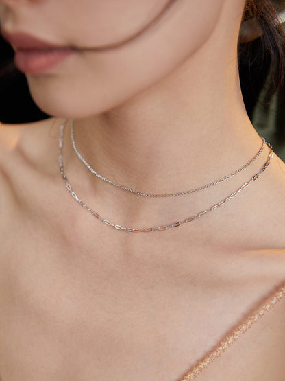 Double Layer Silver Necklace