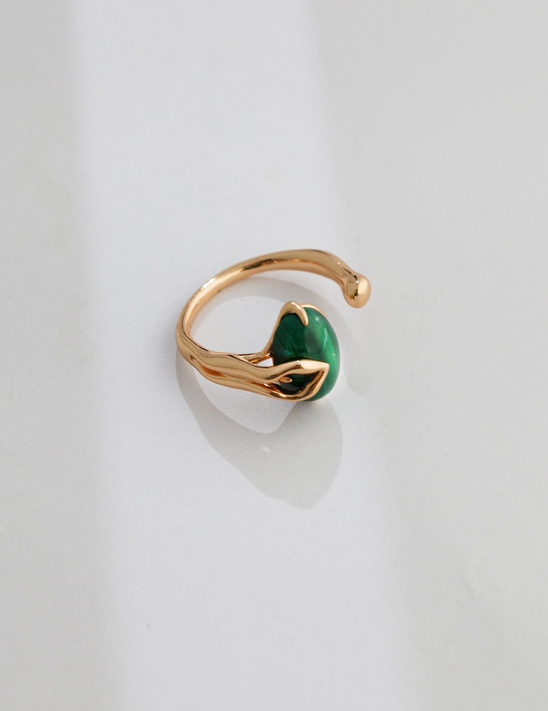 Silver Malachite/Agate Ring