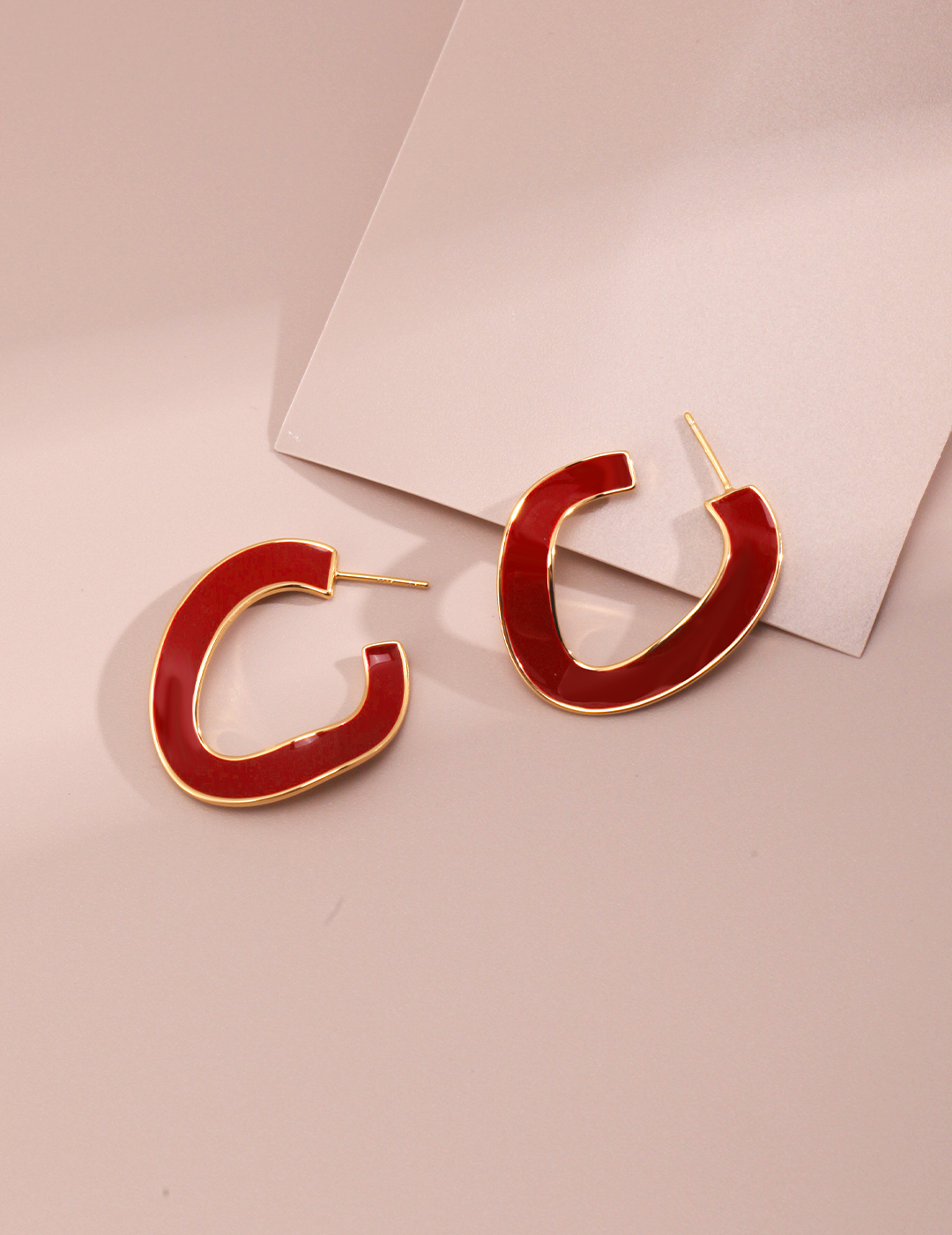 Red Dripping Glaze Earrings