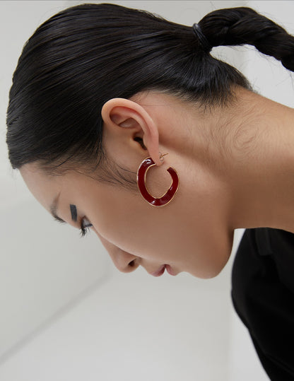 Red Dripping Glaze Earrings