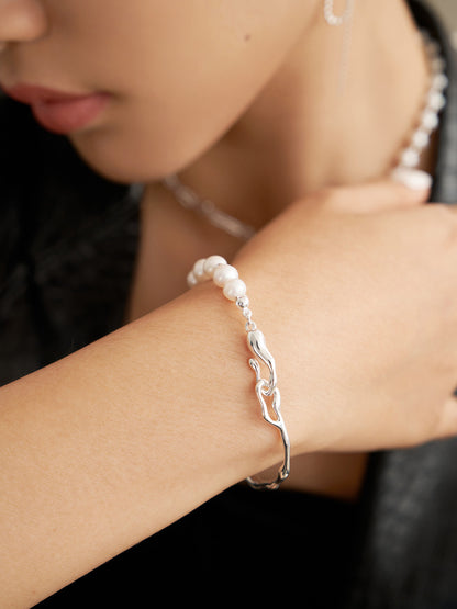 Silver Pearl Bracelet