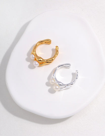 Double Layer Pearl Ring