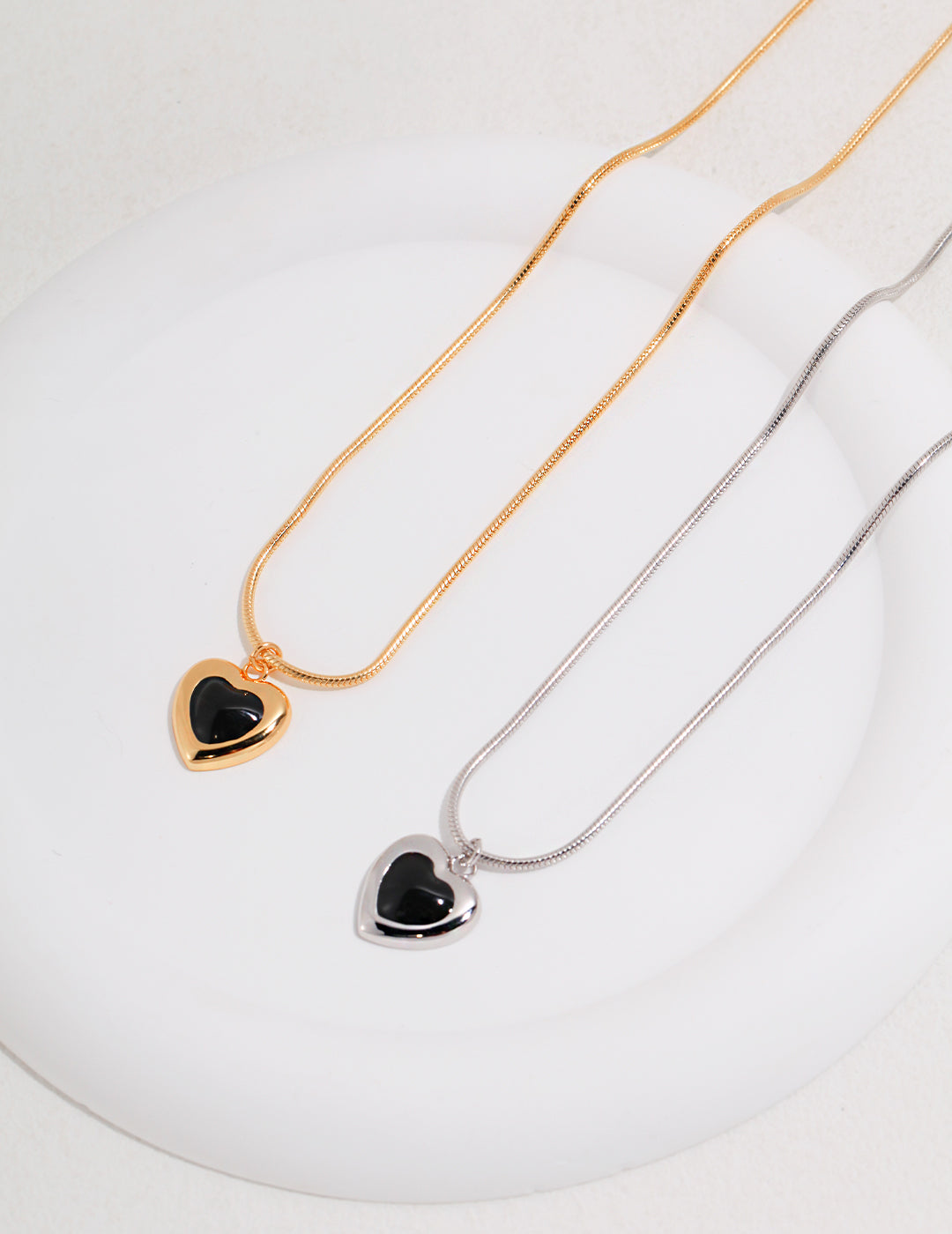 Heart Shaped Silver Glaze Necklace