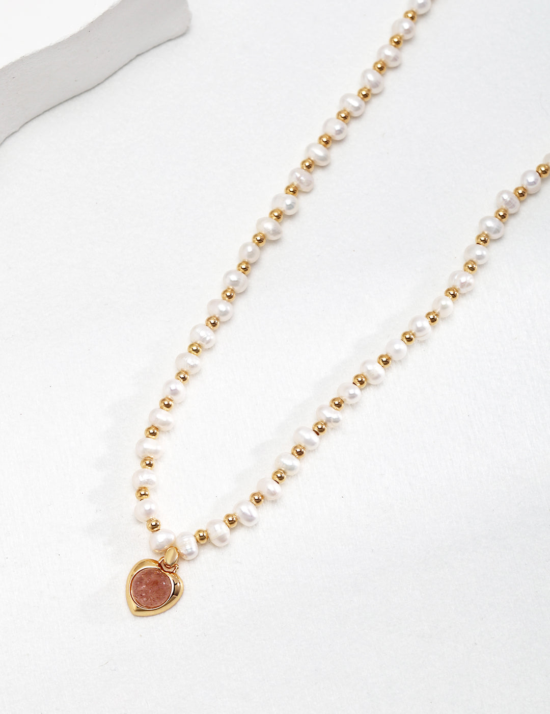 Strawberry Quartz Pearl Necklace