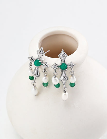 Gemstone Silver Earrings