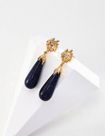 Vintage Blue Sandstone Earrings