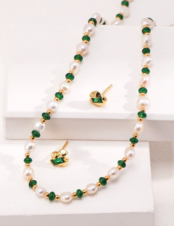 Pearl Emerald Necklace