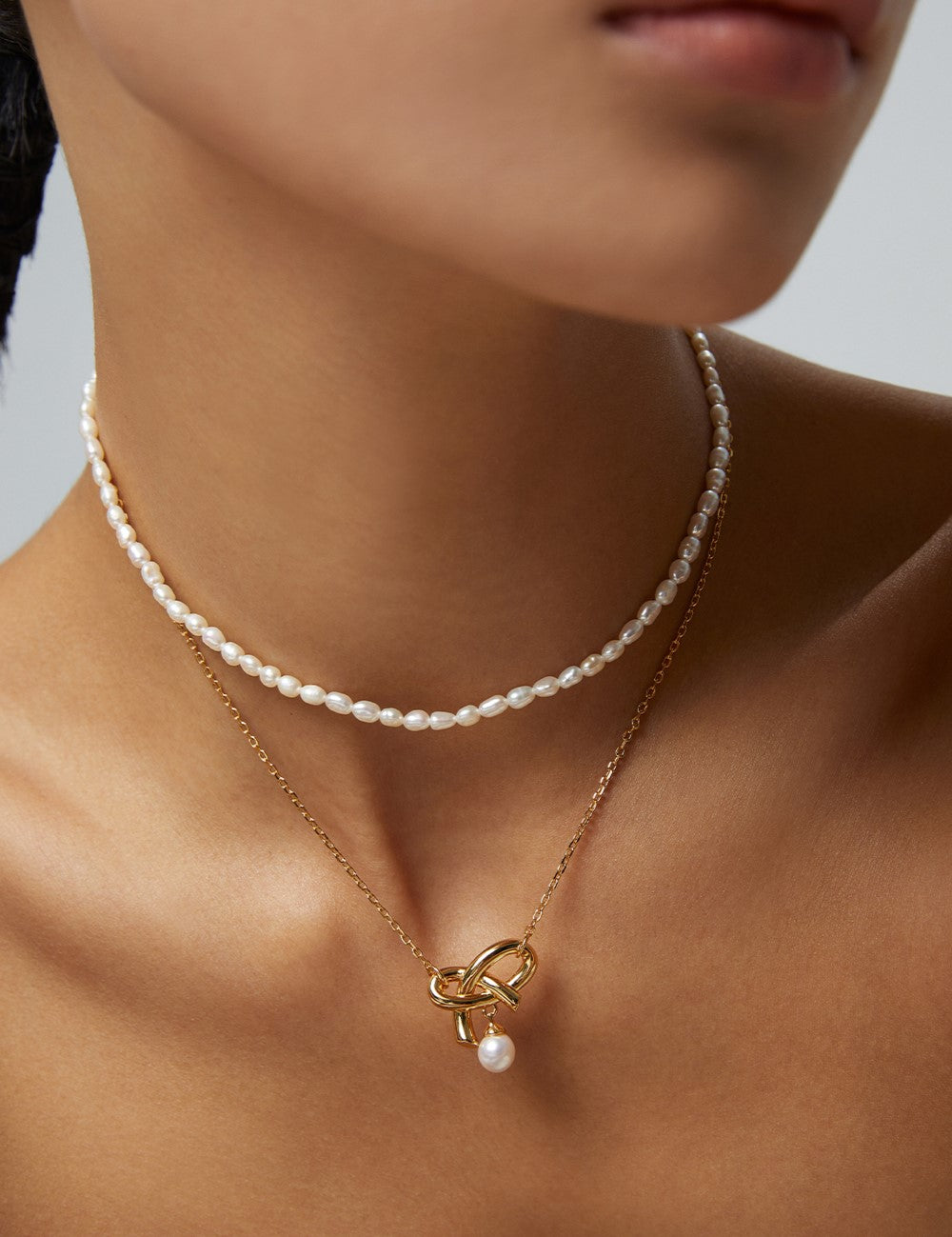 Rice Pearl Choker Necklace