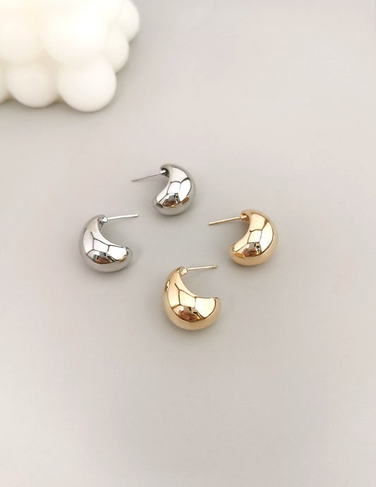 Cashew Nut Silver Earrings