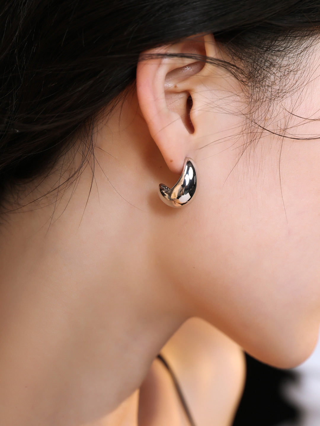 Cashew Nut Silver Earrings